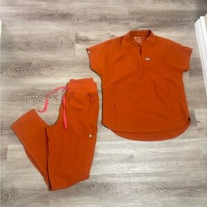 Figs Burnt Orange Scrub Set